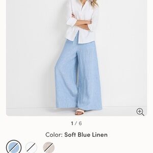 Lands' End High Rise Soft Blue Wide-Leg Pants Size XL/T (18)